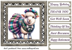 Tartan sheep card front 10