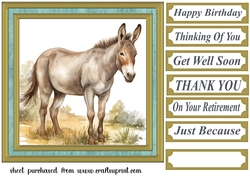 Cute donkey card front 1
