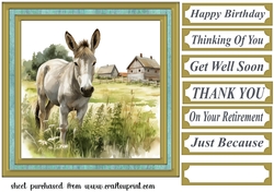 Cute donkey card front 4