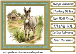 Cute donkey card front 5