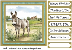 Cute donkey card front 6