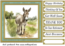 Cute donkey card front 9