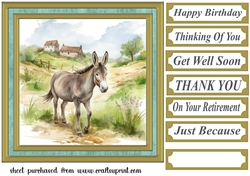 Cute donkey card front 10