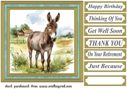 Cute donkey card front 12