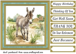 Cute donkey card front 14