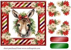 Christmas donkey card front 1