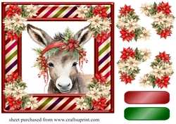 Christmas donkey card front 2