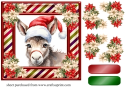 Christmas donkey card front 3