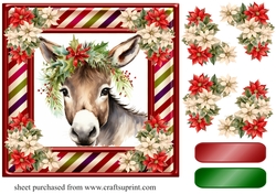 Christmas donkey card front 5