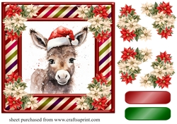 Christmas donkey card front 6