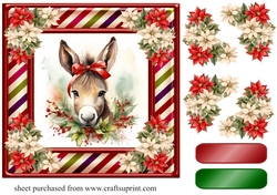 Christmas donkey card front 7