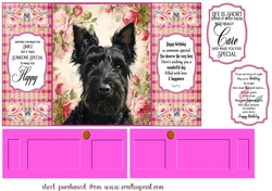 Gate fold Scottish terrier card front