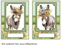 2 Floral donkey card fronts 1