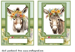 2 Floral donkey card fronts 5