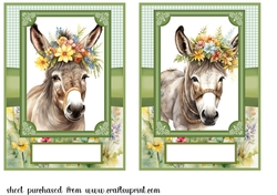 2 Floral donkey card fronts 7