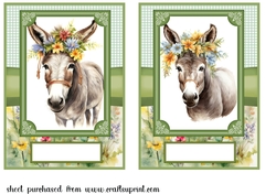 2 Floral donkey card fronts 8
