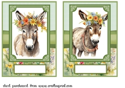 2 Floral donkey card fronts 10