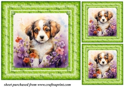 3 Floral pup card fronts/toppers 4
