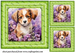 3 Floral pup card fronts/toppers 5