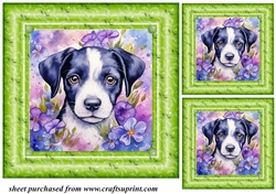 3 Floral pup card fronts/toppers 7