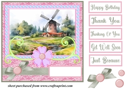 Windmill scene card front 10