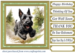 Woodland Scottish terrier card front 1