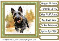 Woodland Scottish terrier card front 3