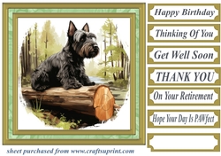 Woodland Scottish terrier card front 6