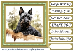 Woodland Scottish terrier card front 7