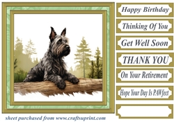 Woodland Scottish terrier card front 8