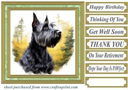 Woodland Scottish terrier card front 10