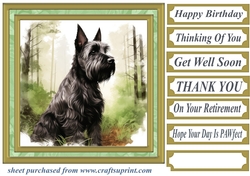 Woodland Scottish terrier card front 11