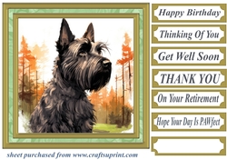 Woodland Scottish terrier card front 12
