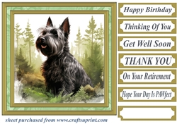 Woodland Scottish terrier card front 13