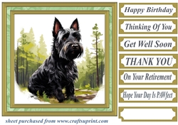 Woodland Scottish terrier card front 15