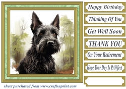 Woodland Scottish terrier card front 16