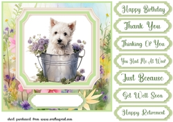 Cute floral Westie card front 4