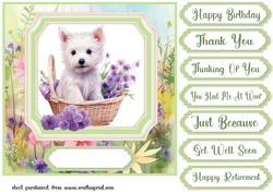 Cute floral Westie card front 20