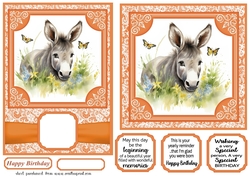 6x6 and 5x7 Orange floral donkey card fronts 5