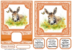 6x6 and 5x7 Orange floral donkey card fronts 7