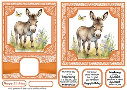6x6 and 5x7 Orange floral donkey card fronts 10