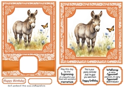 6x6 and 5x7 Orange floral donkey card fronts 11