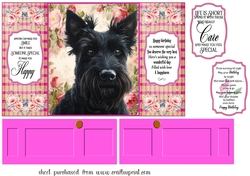 Scottish terrier gate fold card front 4