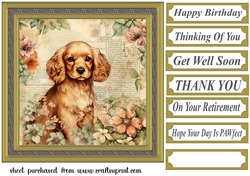 Floral puppy card front 3