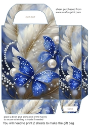 Blue and silver floral gift bag 3