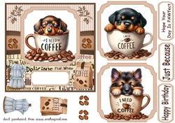 6x6 aprox I need coffee pup card front 1