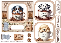 6x6 aprox I need coffee pup card front 7