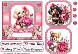 Peony pup card front 1