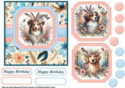Boho dog card front 2