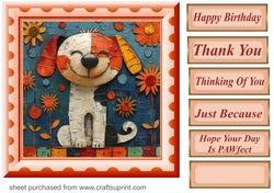 Bright paint effect dog card front 1